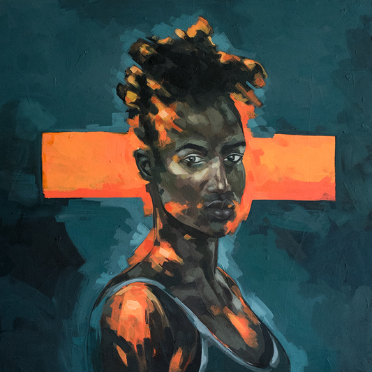 Untitled (Orange Cross) Dusabe King Christian